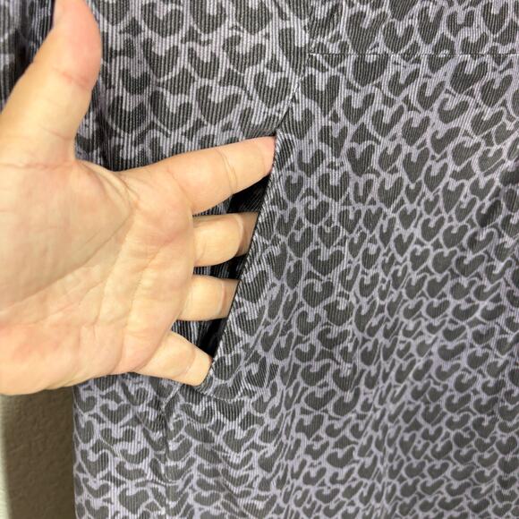 Boden Size 12R Corduroy Heart Prints Shift Mini Dress Purple Half Sleeves - Picture 7 of 9